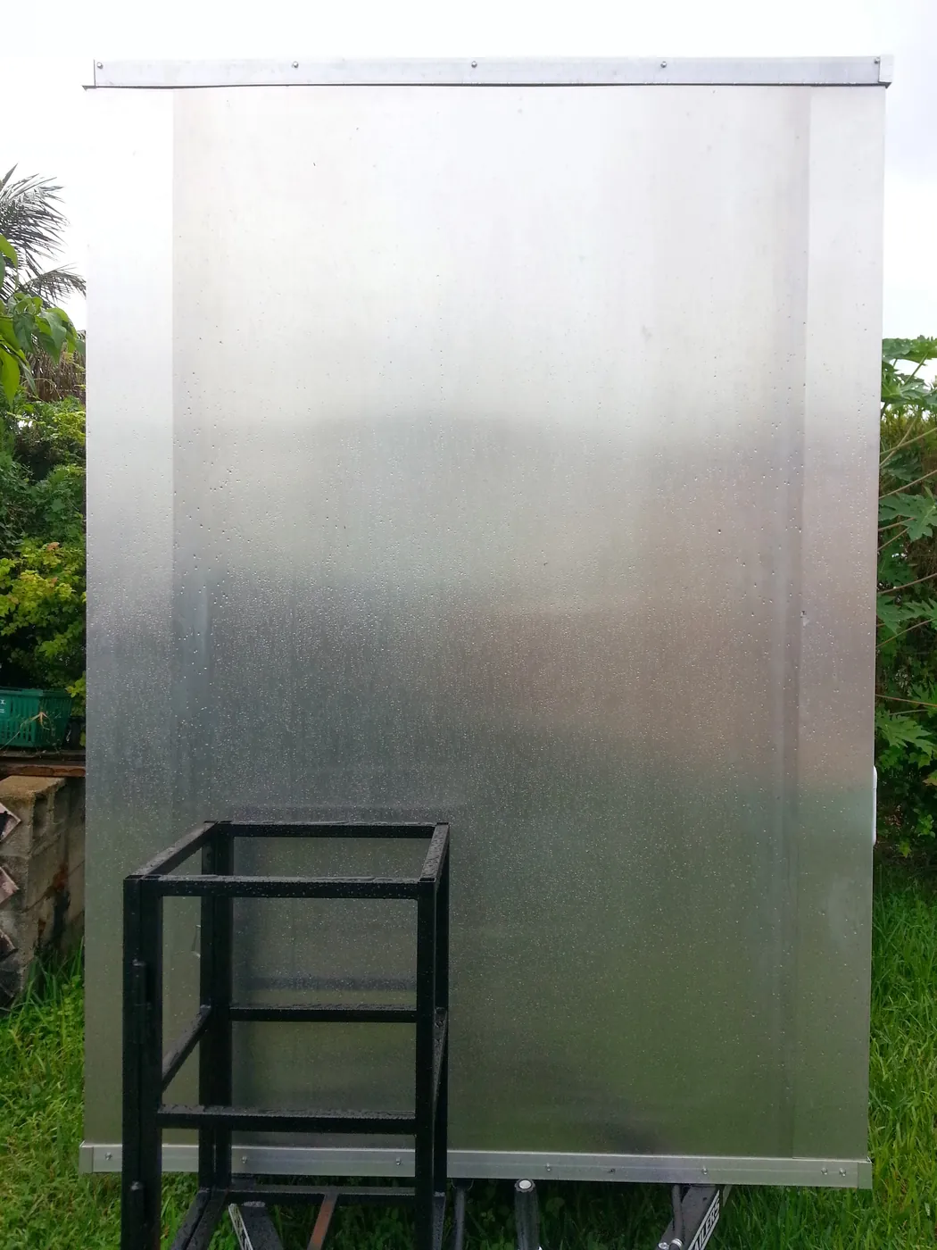Stainless steel trailer body under construction in 2013